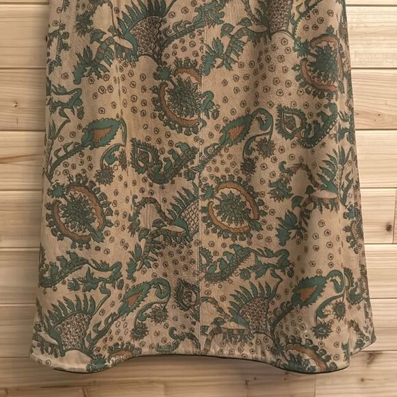 Vintage Beene Bazaar Size Medium/8 Suede Leather Paisley Lined Knee Length Skirt - Picture 10 of 14